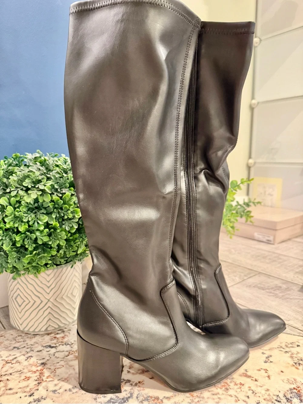 Franco Sarto Talfer Black Knee High Boots 10